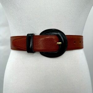 Cole Haan Womens Leather Belt 26 Brown Black
